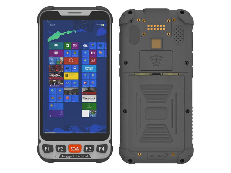 豪盾5.5寸4G+64G帶DC口USB2.0或USB3.0 Windows 10手持終端可加二維碼掃描頭